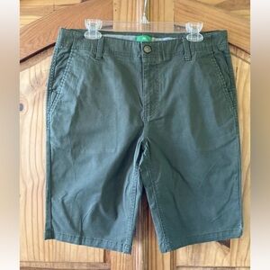 Men's Dip army green flat front chino Bermuda shorts size 34
